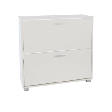 Clermont Gloss White Shoe Storage Cabinet